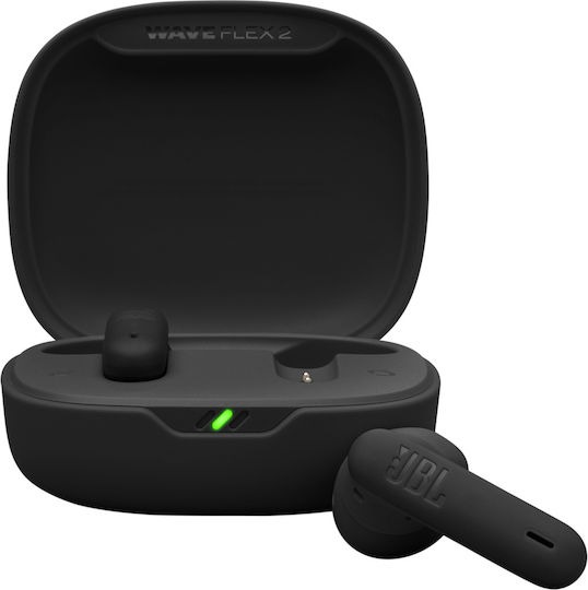 [1200130015137] JBL Wave Flex 2 Earbud Bluetooth Handsfree Ακουστικά με Αντοχή στον Ιδρώτα και Θήκη Φόρτισης Μαύρα