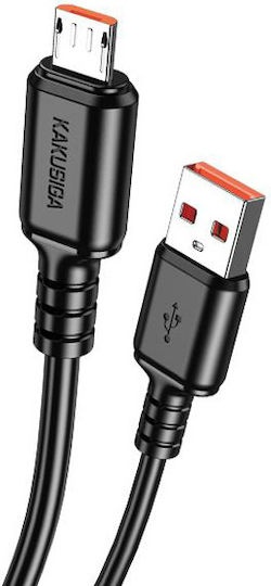 [6921042138763] Kakusiga Regular USB 2.0 to micro USB Cable Μαύρο 1m KSC-982-M-BK 1τμχ