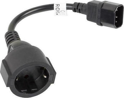 [5901969409871] Lanberg Schuko - IEC C14 Cable 0.18m Μαύρο (CA-C14E-10CC-0018-BK)