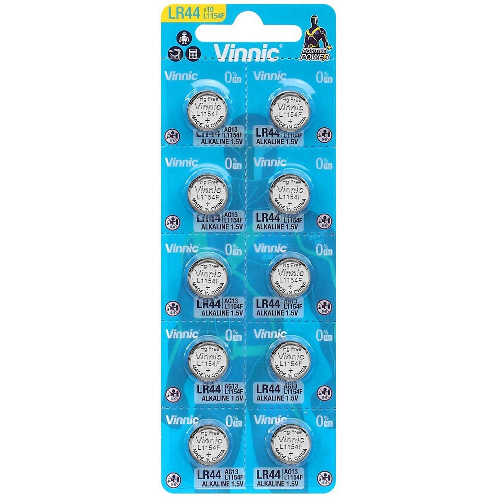 [4898338008265] Alkaline battery Vinnic G13 / AG13 / L1154 / LR44 / 157 / V13GA / RW82 / A76