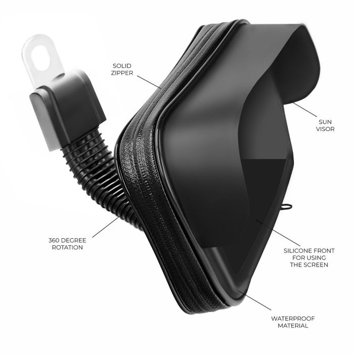 [5903396055256] Moto / scooter holder waterproof with zip and hood 5,5" - 6,3''