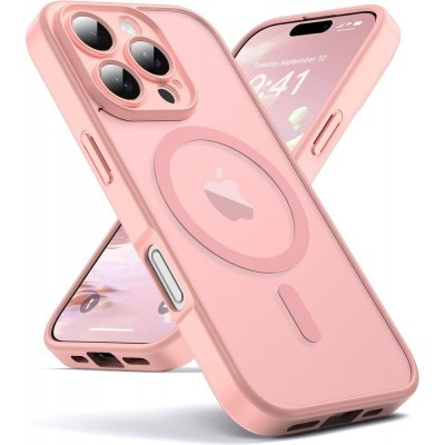 [152458] Oem Θήκη Back Cover Electro Magsafe Ημιδιαφανή Για Apple iPhone 16 Pro 5G 6,3" Ροζ - Nud