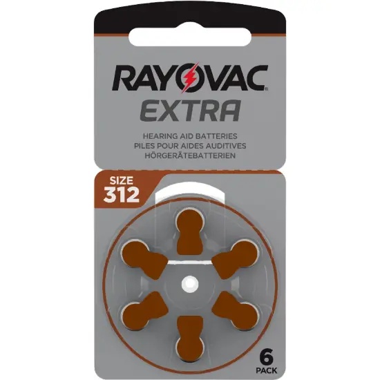 [96178232] Rayovac Μπαταρίες Ακουστικών Βαρηκοΐας 312 Extra Advanced 1.45V Τεμ. 6