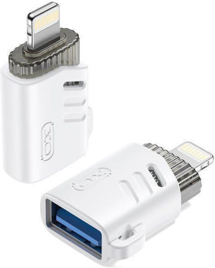 [6920680851850] XO NB256A Μετατροπέας USB-A female σε Lightning male Λευκό 1τμχ