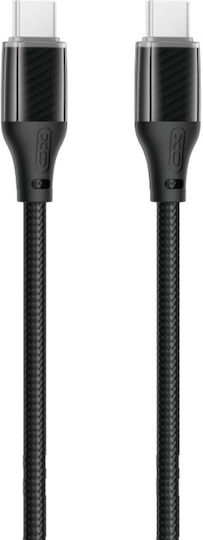 [6975837584273] XO NB-Q291B Braided Type-c σε Type-c 60W Καλώδιο Δεδομένων Μαύρο