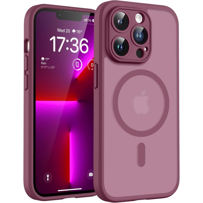 [152453] Θήκη Back Cover Electro Magsafe Ημιδιαφανή Για Apple iPhone 16 Pro 5G 6,3" Μπορντό