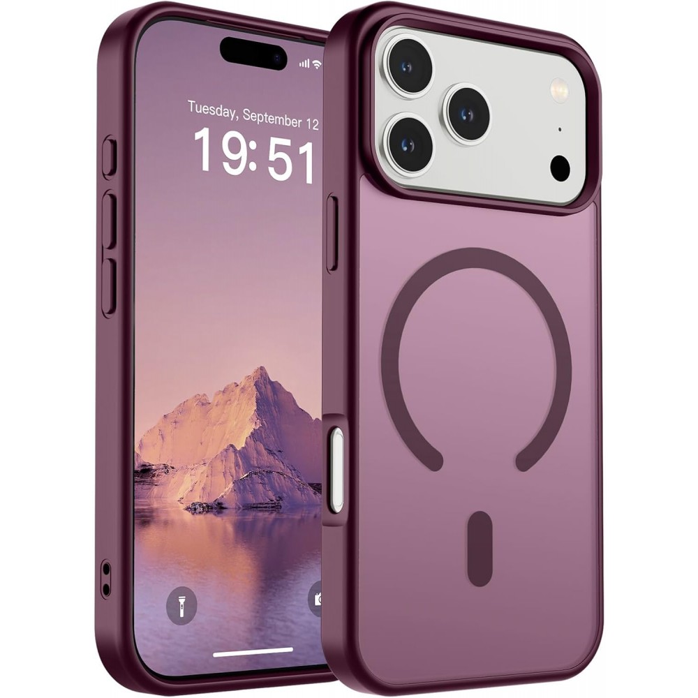 [156366] Θήκη Back Cover Electro Magsafe Ημιδιαφανή Για Apple iPhone 17 Pro Max 5G 6,9" Μπορντό