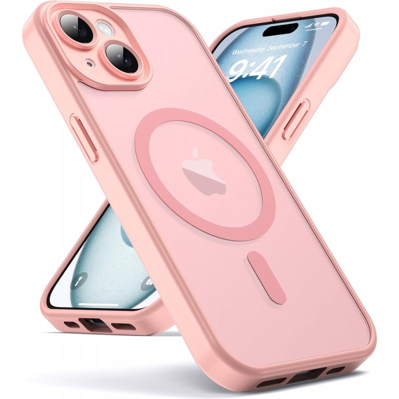 [151875] Θήκη Σιλικόνης Electro Magsafe Ημιδιαφανή Για Apple iPhone 14 6.1" Ροζ - Nud