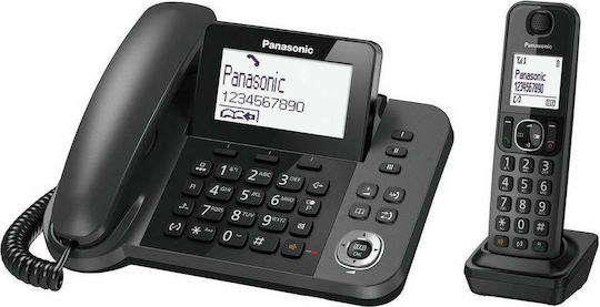 [5025232830091] Σταθερό Ψηφιακό Τηλέφωνο Panasonic KX-TGF310EXM Μαύρο + Ασύρματο Ψηφιακό Τηλέφωνο με Υποδοχή Hands-Free στο Ασύρματο